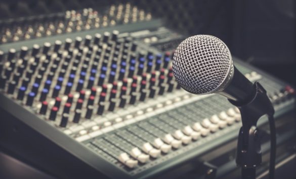 microphone and mixing board